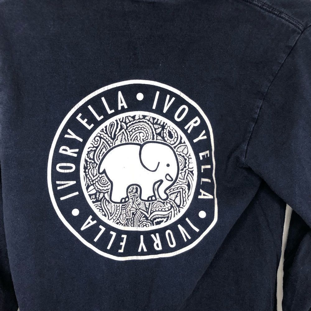 Ivory Ella long sleeve navy tee shirt size small - Picture 8 of 9